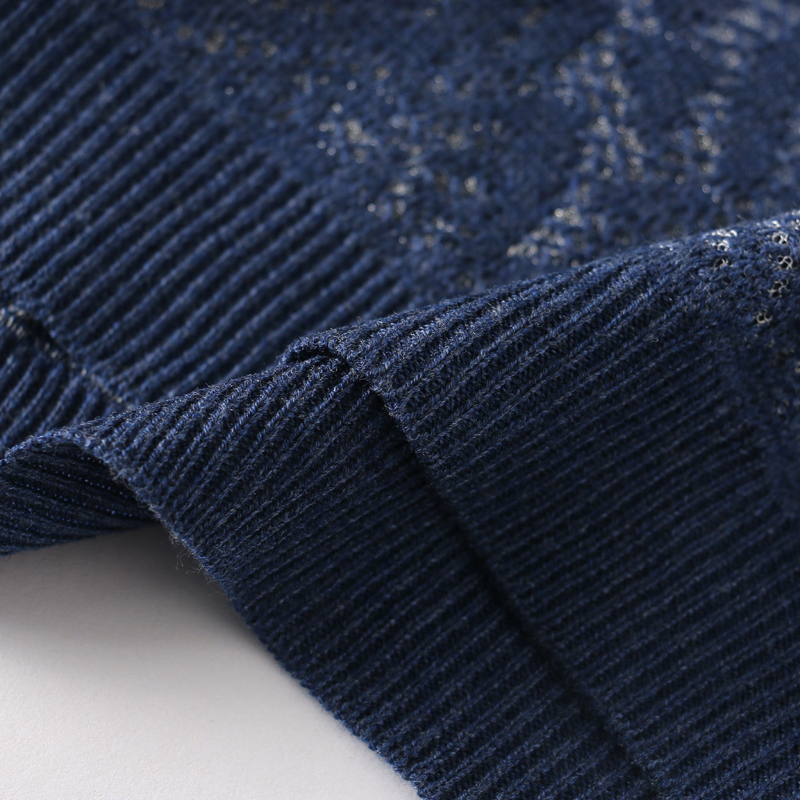 【D玛纳】简约百搭线衫拼接撞色镂空设计时尚气质修身短袖DMA526 - 图2