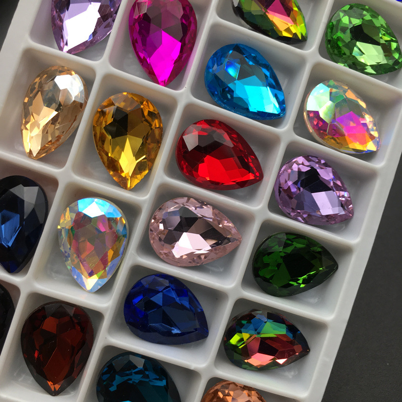4*6MM尖底水滴钻玻璃珠子玻璃水晶钻diy发饰手机贴钻美甲饰品配件 - 图1