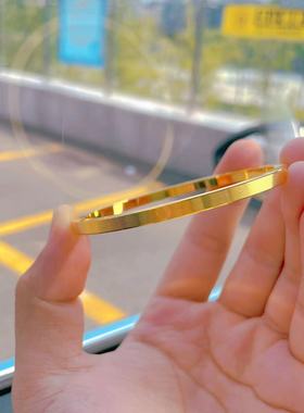 年轮手镯女款爱心520数字时钟镯子仿真黄金沙金镀18K不掉色送女友