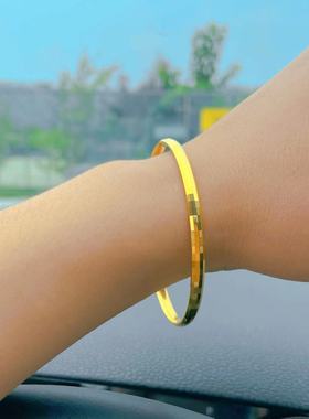 马赛克手镯女款时尚金店同款锡金防真黄金沙金厚镀18K高货不掉色