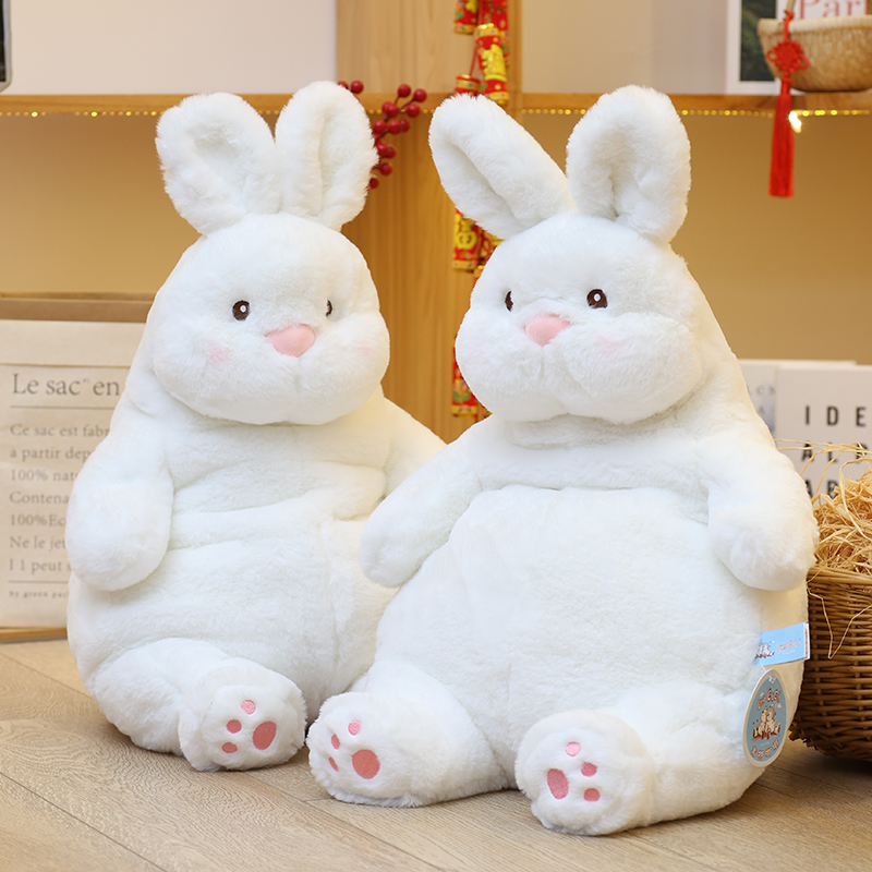 正版慵懒兔子抱枕可爱短毛绒玩具柔软小兔子公仔女生床上睡觉玩偶 - 图0