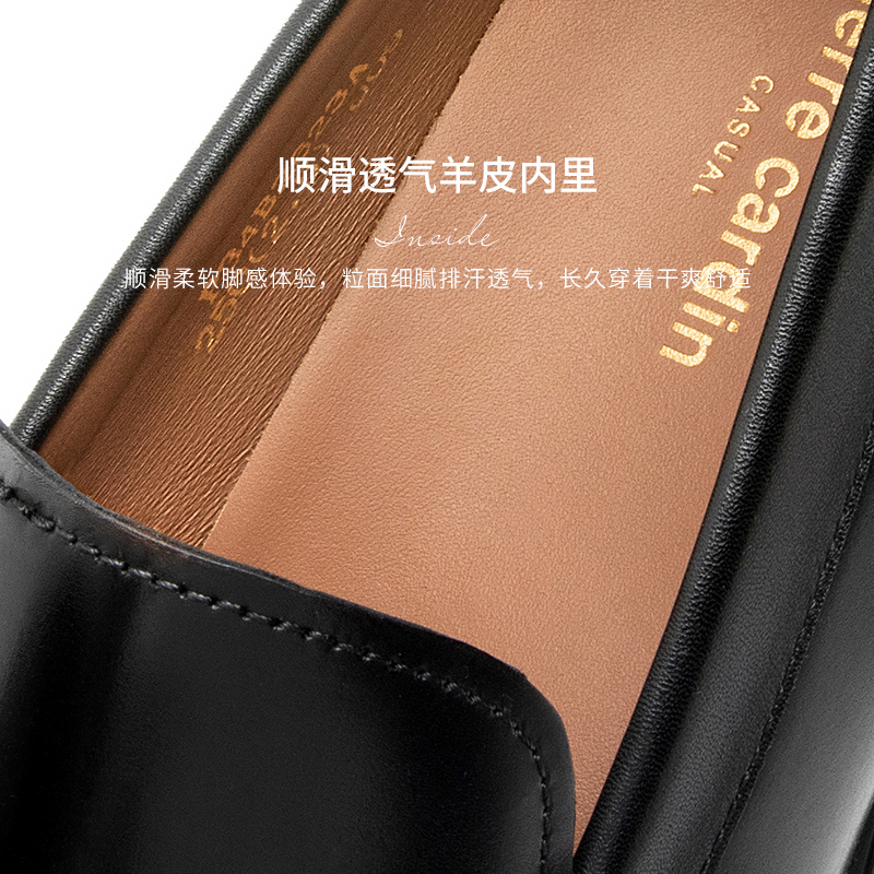 Pierre Cardin/皮尔卡丹男鞋擦色XL轻底乐福鞋真皮皮鞋一脚蹬 - 图2
