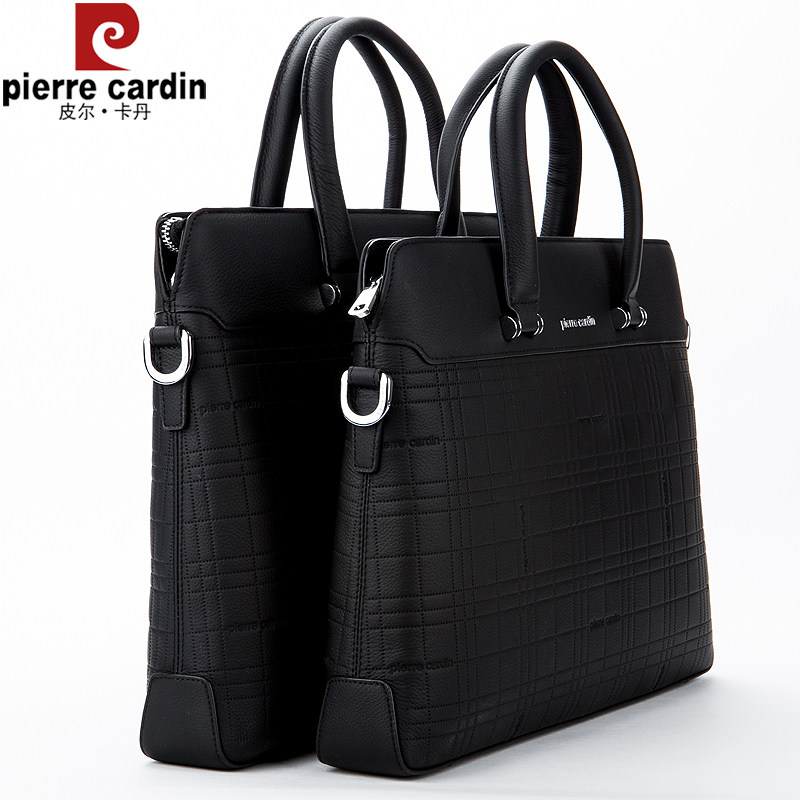 皮尔卡丹男士手提包横款公文包 麦带箱包男士包袋