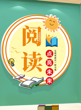 图书角布置装饰教室文化墙pvc