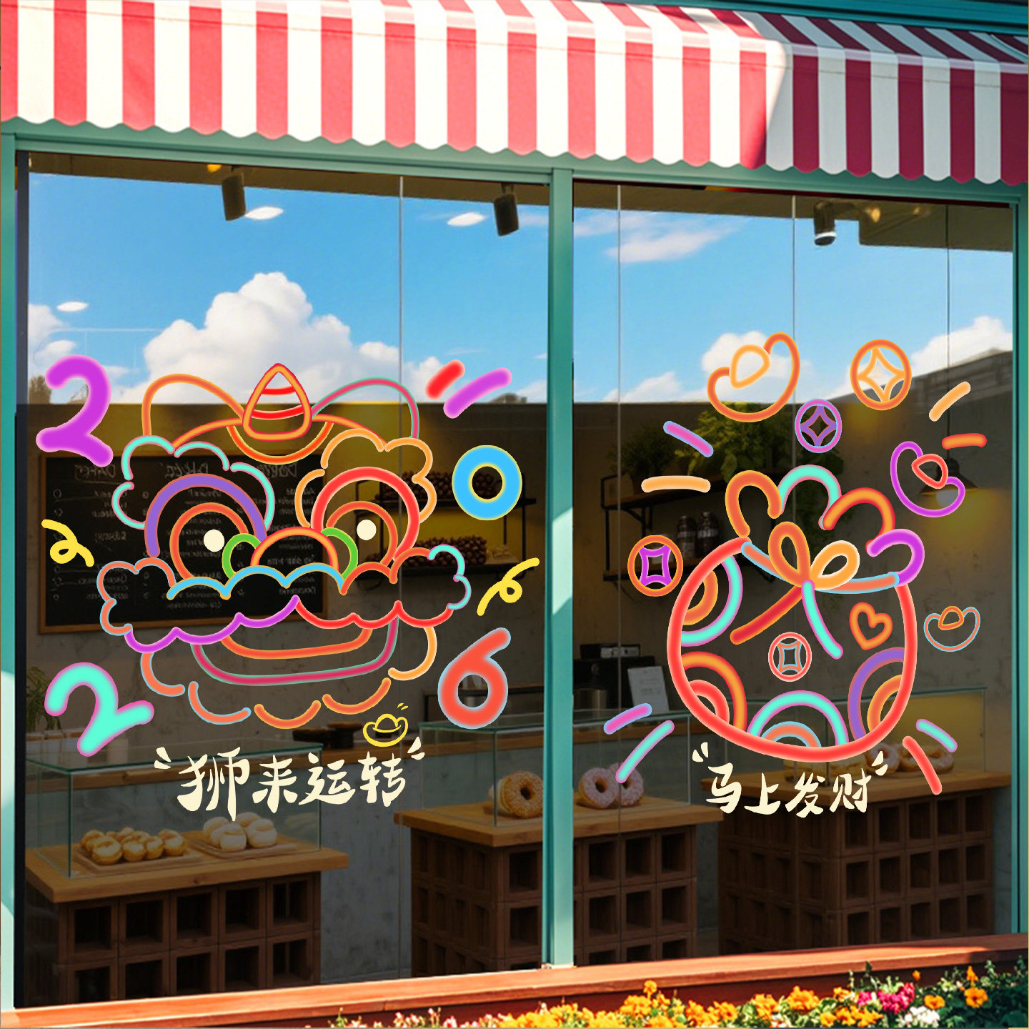 2026新年装饰贴纸创意马年窗花春节过年氛围布置橱窗贴无胶静电贴,淘宝优惠券,粉丝福利购,淘宝优惠卷