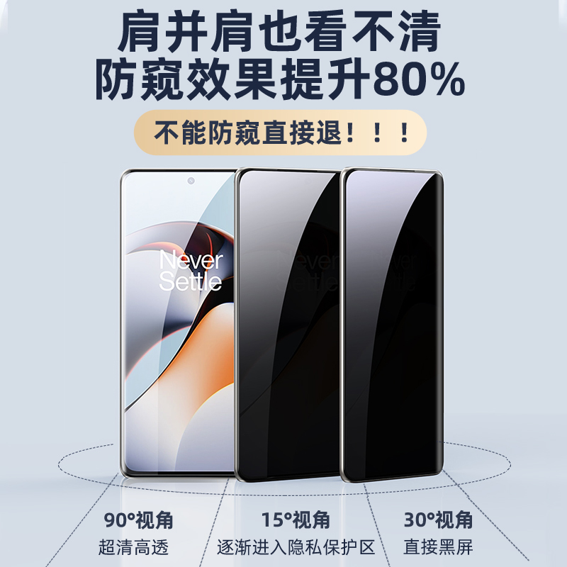 适用一加ace2钢化膜一加ace2防窥膜1+ace2手机膜oneplusace全屏覆盖oppo蓝光护眼防爆防摔抗指纹水凝膜无白边 - 图2