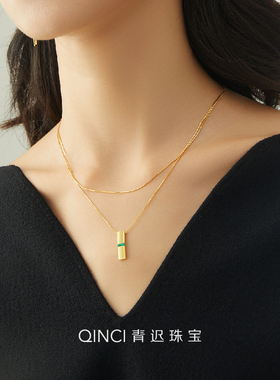 不掉色防过敏纯银镀金女士项链