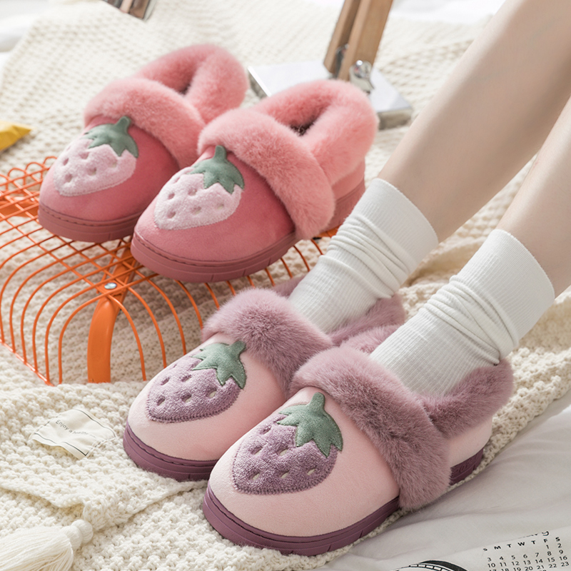 tzldn旗舰店棉拖鞋女秋冬季包跟保暖鞋可爱毛毛绒家居厚底棉鞋女士月子鞋冬天3