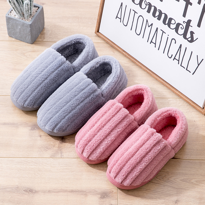 tzldn旗舰店情侣毛绒棉拖鞋女产后包跟冬天月子鞋家居室内居家用棉鞋男秋冬季2