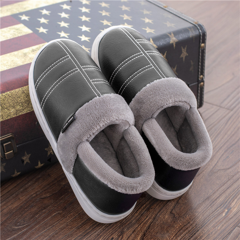 tzldn旗舰店特大码男士棉拖鞋秋冬季46保暖家居47防滑居家用包跟加绒毛棉鞋男2