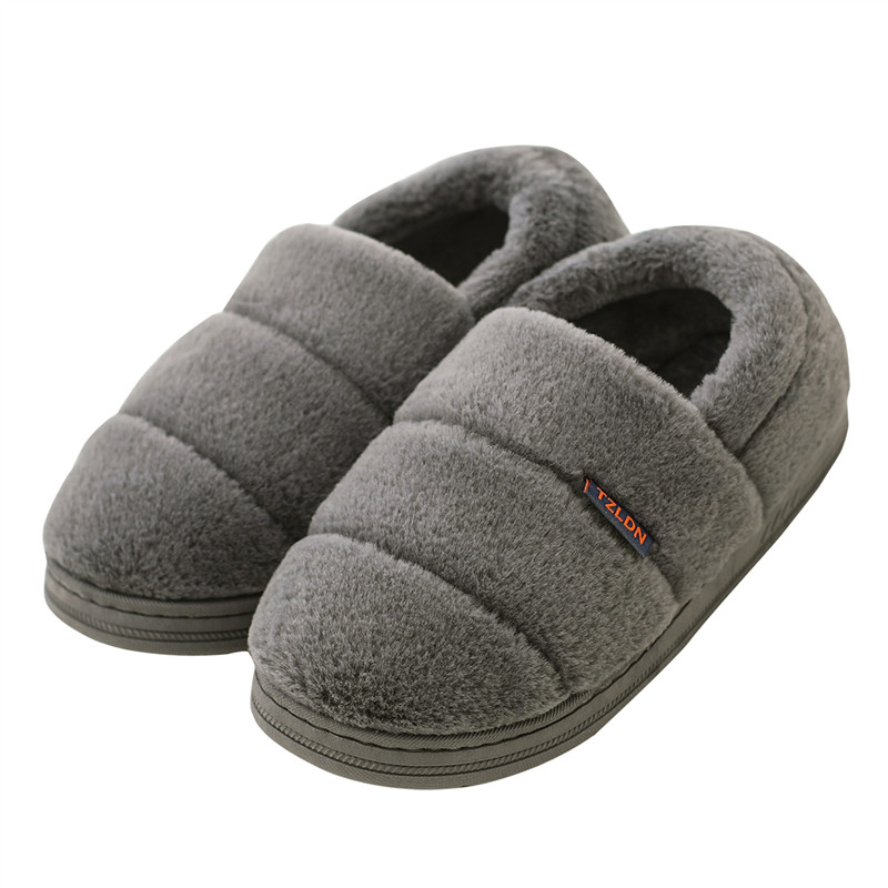 tzldn旗舰店男士棉拖鞋家用秋冬季包跟室内家居冬天保暖厚底棉鞋毛毛绒拖鞋男0
