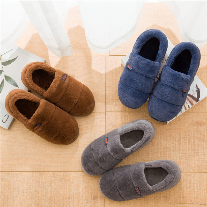 tzldn旗舰店男士棉拖鞋家用秋冬季包跟室内家居冬天保暖厚底棉鞋毛毛绒拖鞋男2
