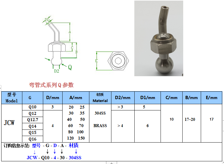 厂家直销底部球形弯管式机床喷嘴台湾六鑫改装万向冷却喷水嘴 - 图2