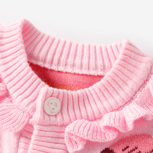 婴儿毛衣秋装连体衣0-3-6个月女宝宝衣服手工针织衫新款洋气春秋-图2