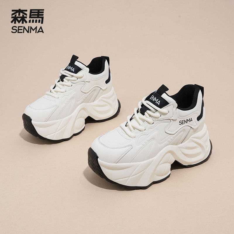 森马厚底老爹鞋女2025新款平底不增高白色防滑鞋子百搭轻便运动鞋,淘宝优惠券,粉丝福利购,淘宝优惠卷