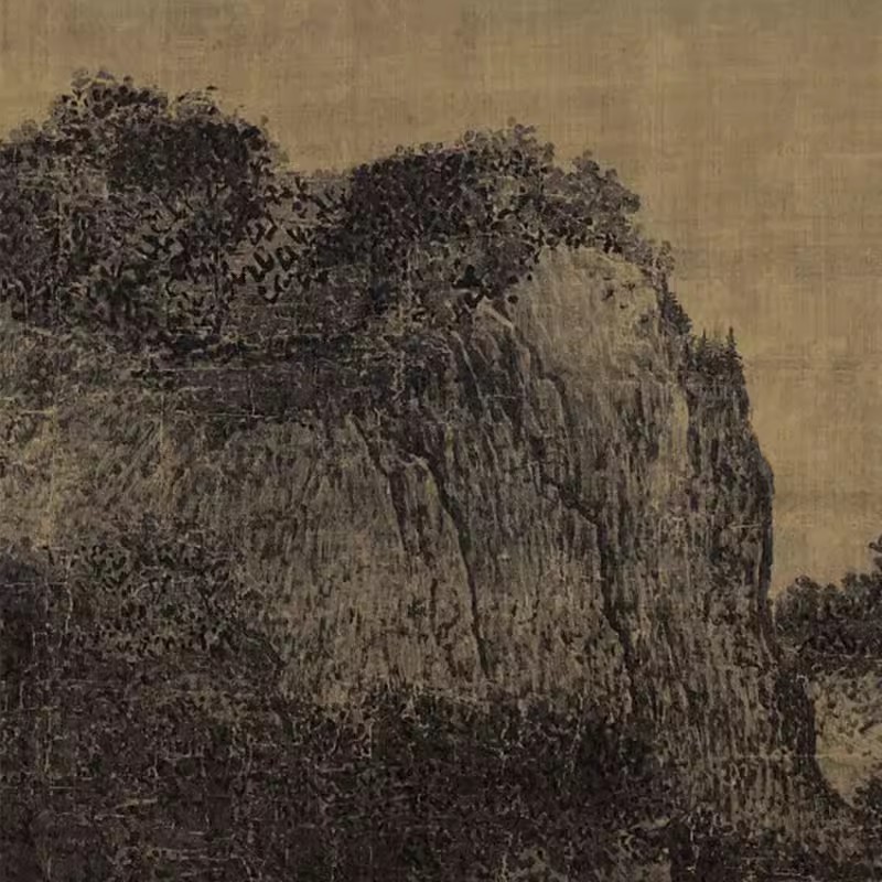 历代名画临摹大图范本三 溪山行旅图 范宽宋代水墨绢本山水画 国画初学者 临摹画册 - 图0