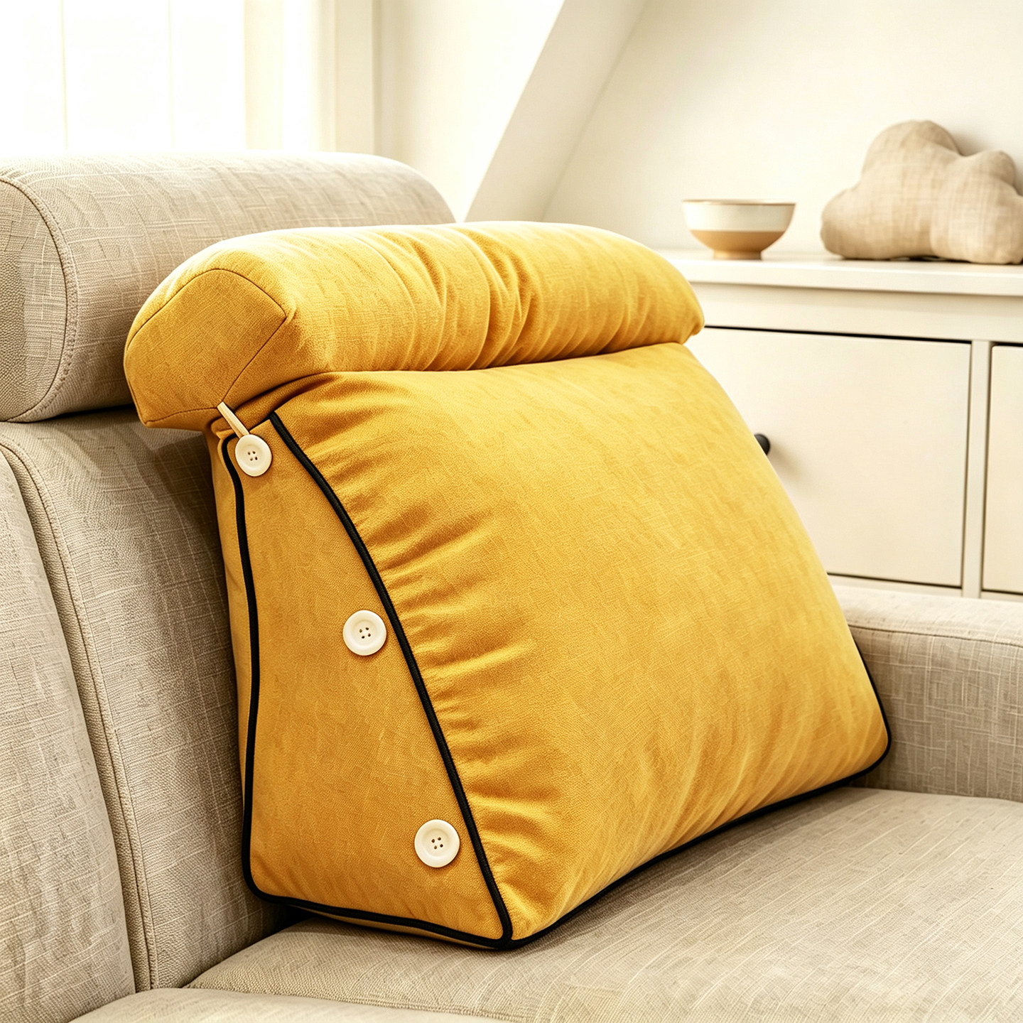 Removable and washable soft bag large back bedside cushion