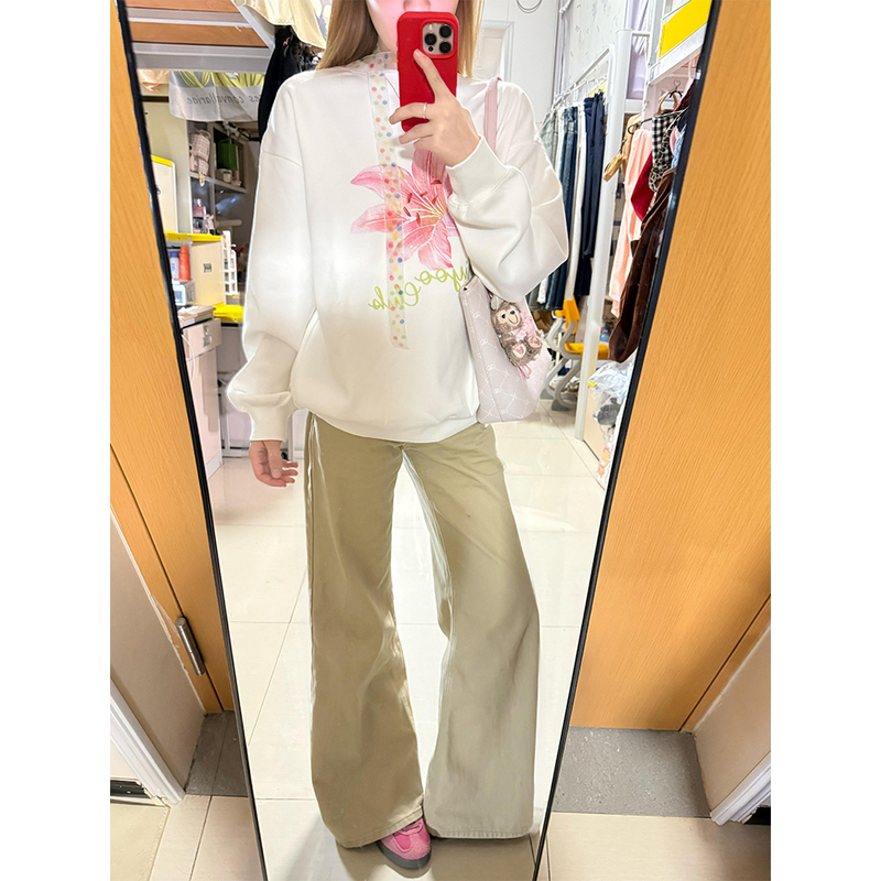 加绒加厚卡其色微喇牛仔裤女秋冬季辣妹高腰显瘦直筒喇叭拖地长裤,淘宝优惠券,粉丝福利购,淘宝优惠卷