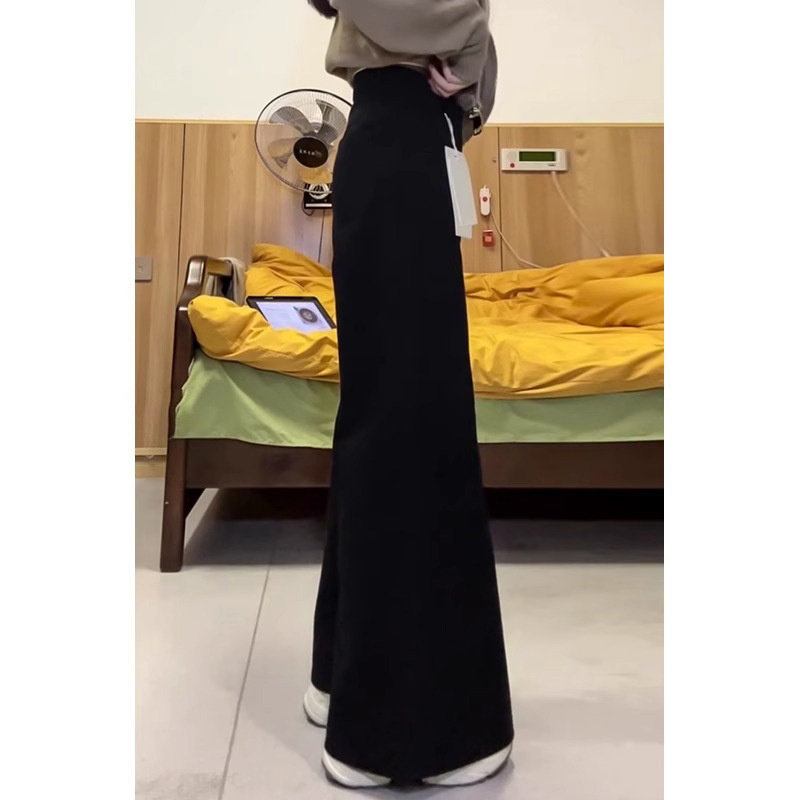 秋冬款黑色牛仔裤女加绒加厚新款高腰宽松不贴腿喇叭拖地显瘦长裤,淘宝优惠券,粉丝福利购,淘宝优惠卷