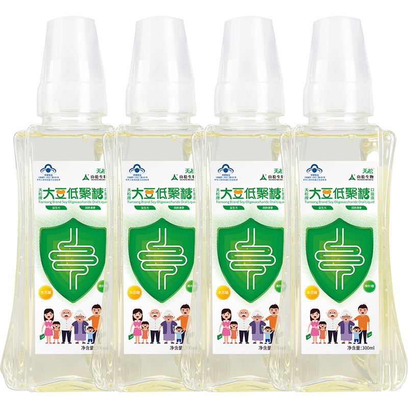 天松大豆低聚糖300ml*4瓶通肠润便水苏糖棉籽糖孕妇儿童益生元 - 图0