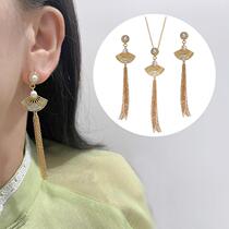Retro National Wind Streaming Suear Earrings Temperament Natural Mother Bebohemian Length earbuter Pendant Neckline
