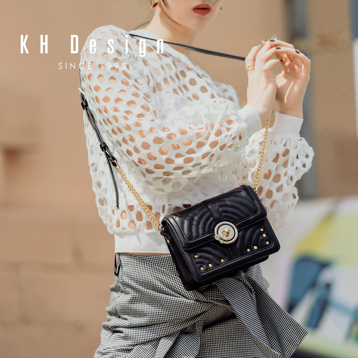 khdesign明治轻奢质感休闲女斜挎包 khdesign小方包
