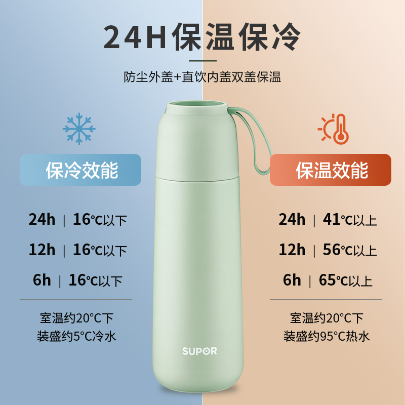 苏泊尔不锈钢保温杯水杯子便携男女士学生新款2024旗舰店官方正品