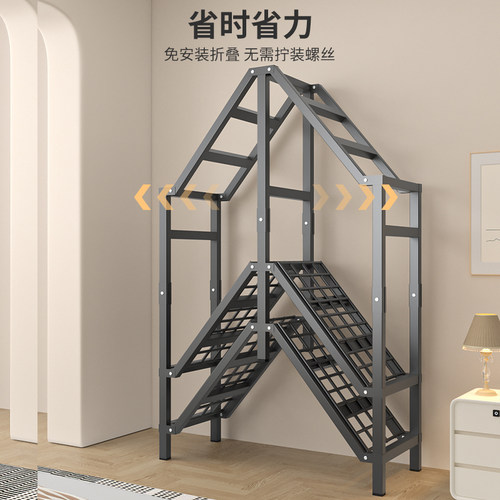 简易衣柜折叠免安装卧室家用出租房布衣柜结实耐用全钢架收纳衣橱 - 图0