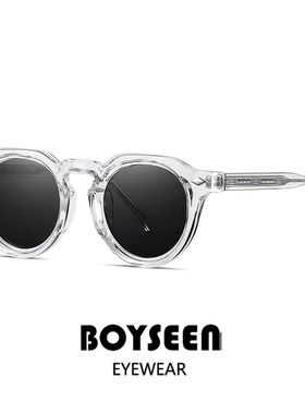 日系小众街头风墨镜男可配度数搞基插针镜腿太阳镜嘻哈风圆框墨镜