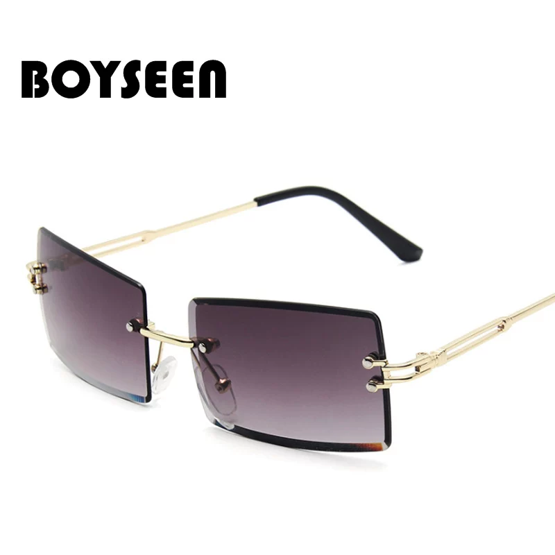 Новинки Boyseen: безрамчные острые грани солнцезащитные очки Ms. square, градиент, тренд улица, очки 16031