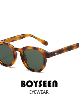 2026港风复古男士墨镜可配度数高阶插芯镜脚日式茶绿框太阳镜潮酷