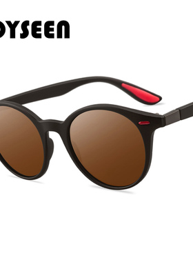 欧美圆形男士开车偏光墨镜