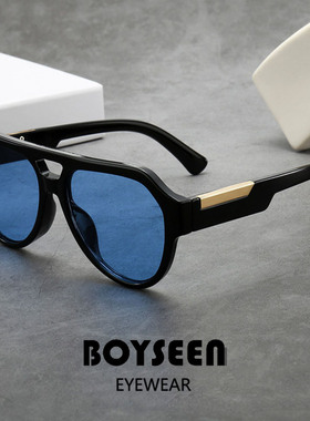 欧美复古大框双梁飞行员太阳镜