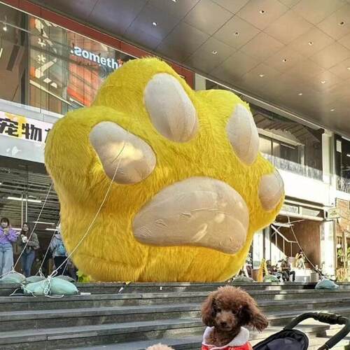 充气卡通兔子粉色大熊毛绒蛇福字怪兽商场酒店装饰美陈草莓熊气模 - 图3
