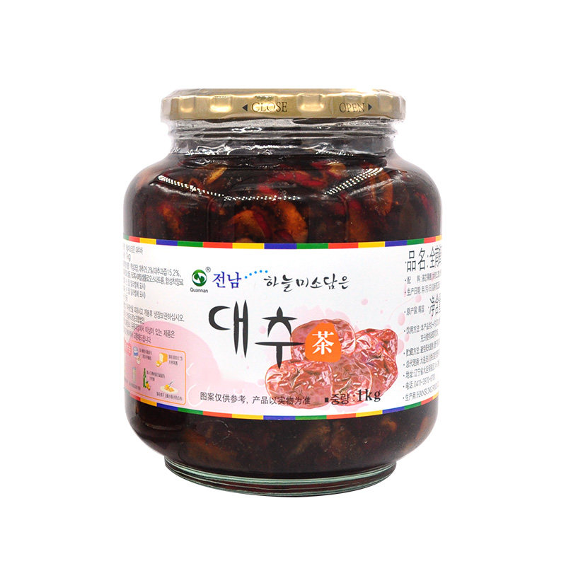 韩国进口全南柚子茶2瓶组合大枣茶 海牌食品蜂蜜果味茶