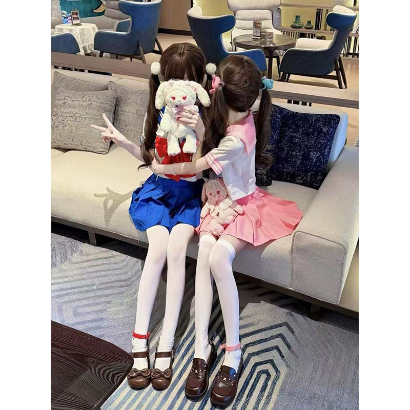 jk套装美少女JK战士2025夏季水手服制服学院衬衫上衣日系百褶裙 - 图1