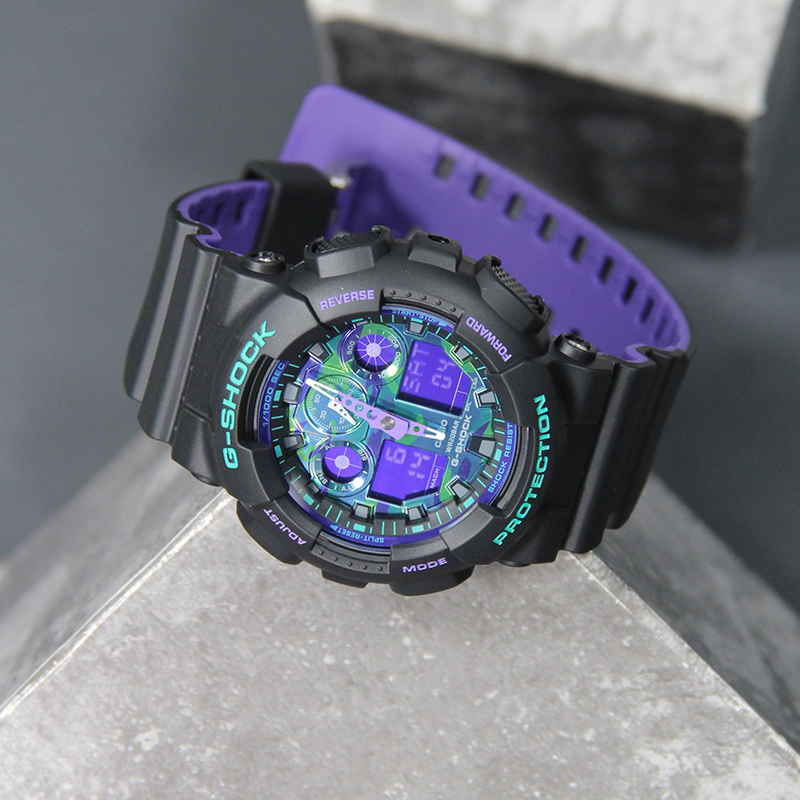卡西欧手表男gshock海洋之心紫屏方块学生运动防水GA-100/B5600BL - 图0