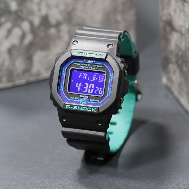 卡西欧手表男gshock海洋之心紫屏方块学生运动防水GA-100/B5600BL - 图1