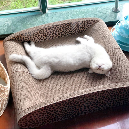 得酷大号猫抓板耐磨猫窝瓦楞纸贵妃椅猫沙发不掉屑网红加厚磨抓板 - 图0