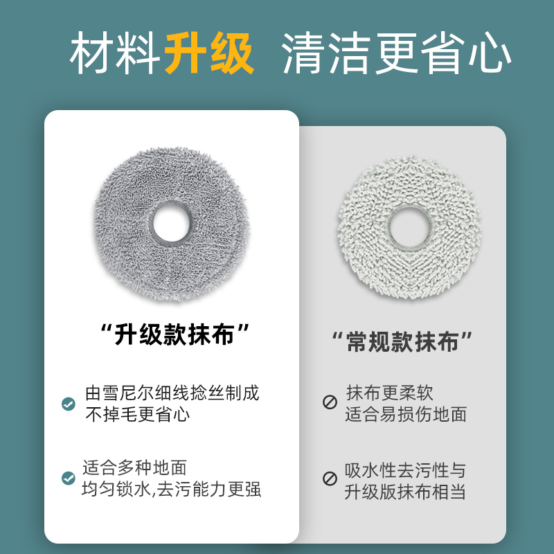 配小米米家免洗扫拖2扫地机器人配件C101拖布边刷滤网滚刷清洁液-图0