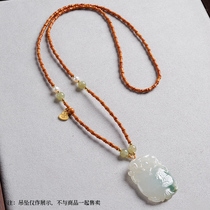 Bamboo Festival Olive Nuclear Necklace Rope Jade Emerald Crystal Pendant Hanging Neck Rope Handwoven Ancient Wind Multi-Treasure Sweater Chain