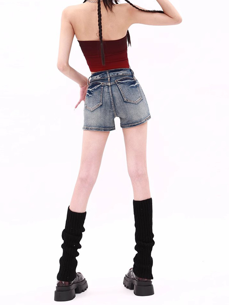 PMORH 美式辣妹y2k千禧牛仔短裤女秋冬低腰超短裤紧身包臀热裤子,淘宝优惠券,粉丝福利购,淘宝优惠卷