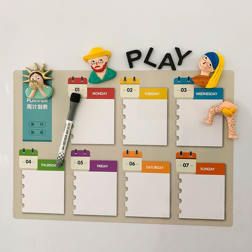 磁吸留言板冰箱贴磁贴可擦写家用一周计划表食谱磁性宝宝辅食表 - 图3