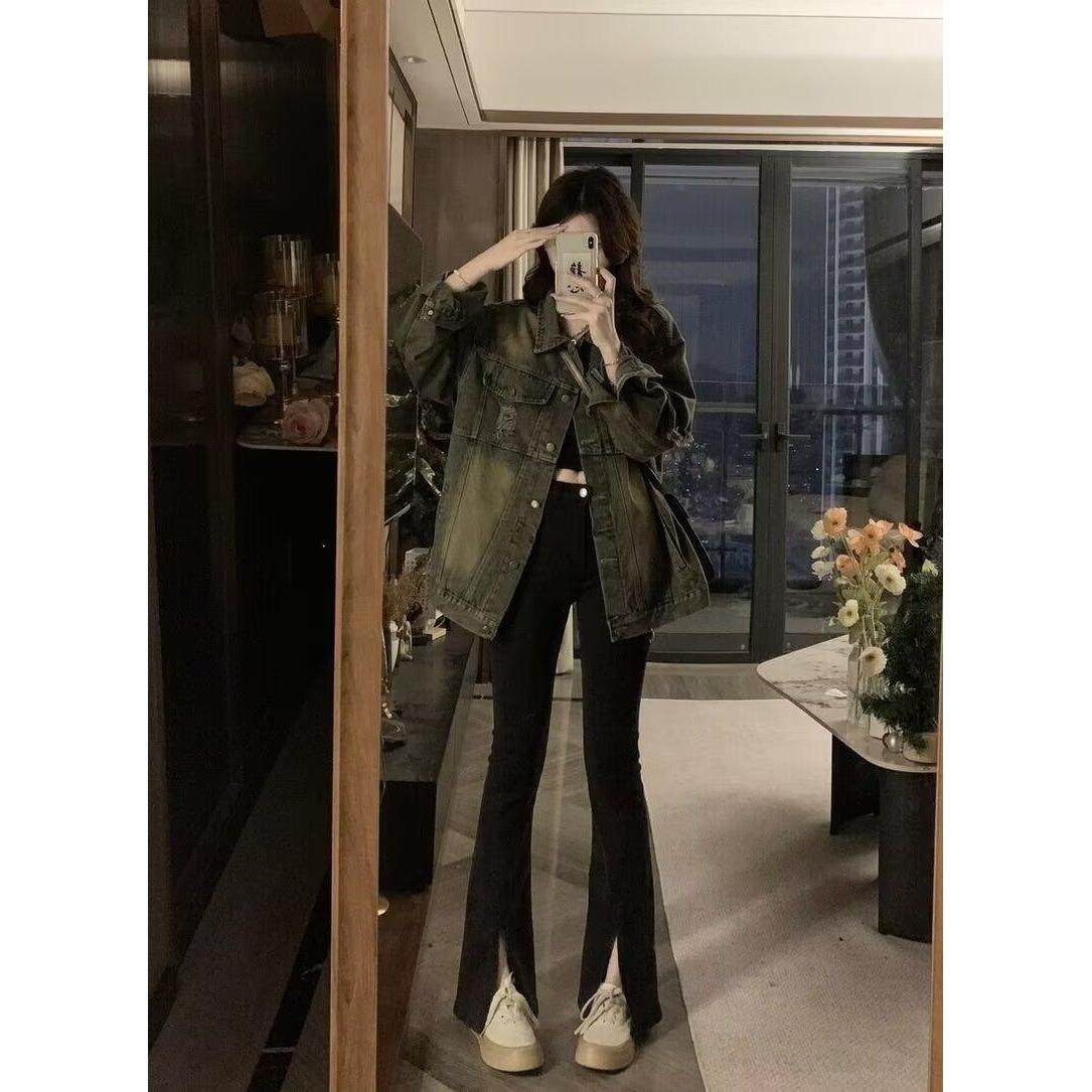 300斤大码胖mm美式高街拼接牛仔外套女高级感显瘦宽松女装夹克潮,淘宝优惠券,粉丝福利购,淘宝优惠卷