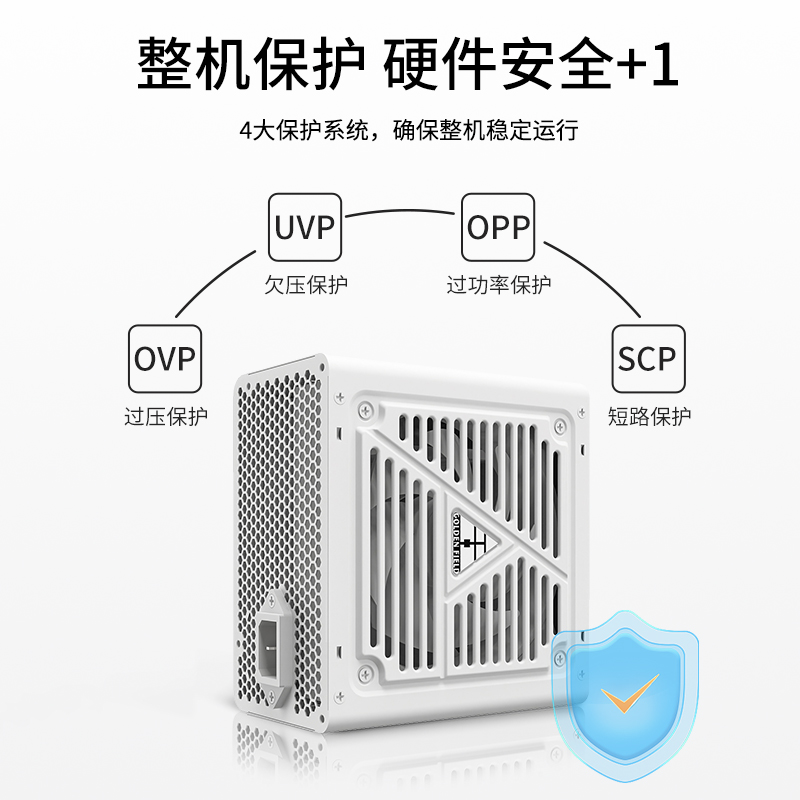 金河田战刀750W电源台式机静音电脑电源主机全白色电源ATX3.1标准-图2