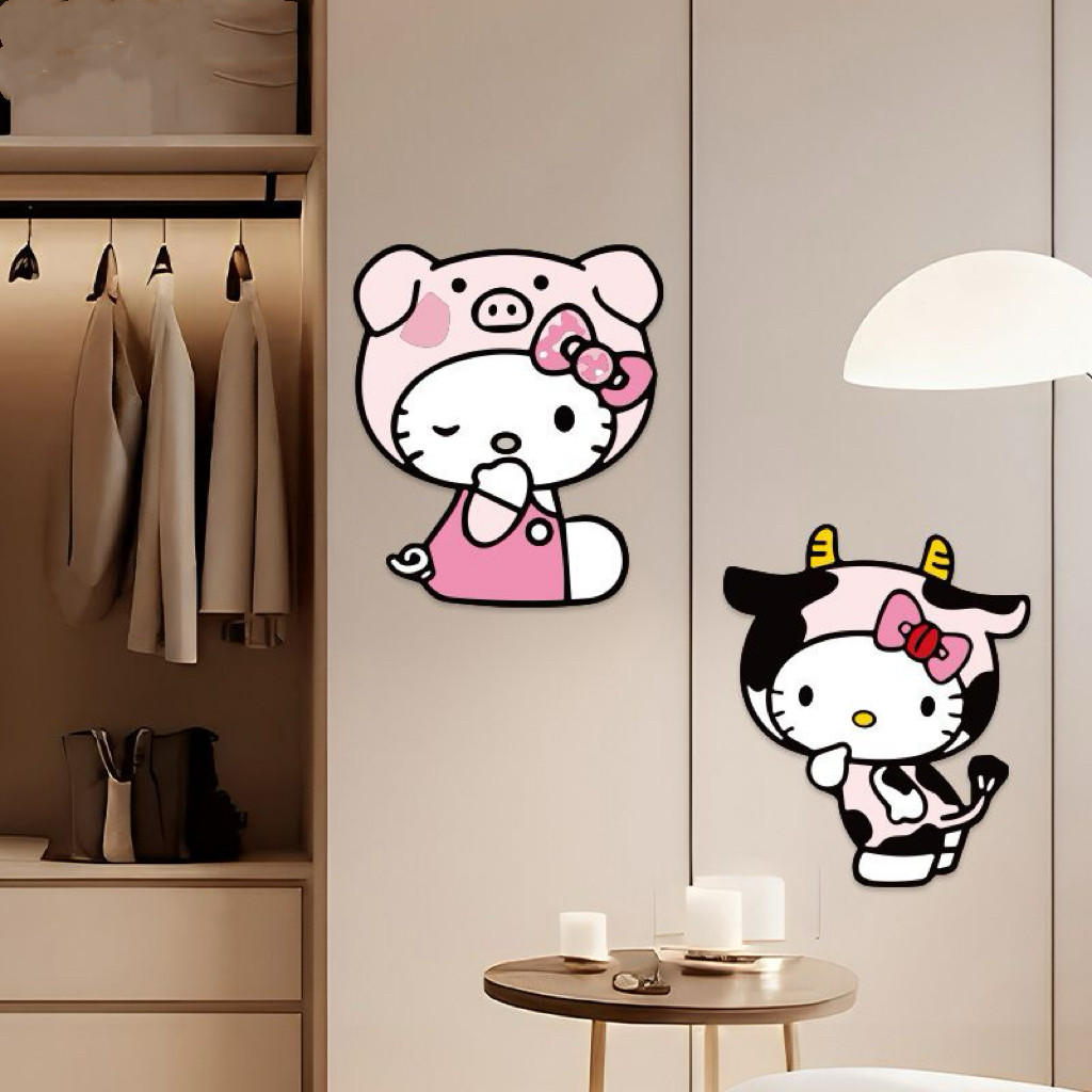 HelloKitty猫贴纸房间改造防撞玻璃门贴防水衣柜可爱KT卫生间贴纸,淘宝优惠券,粉丝福利购,淘宝优惠卷
