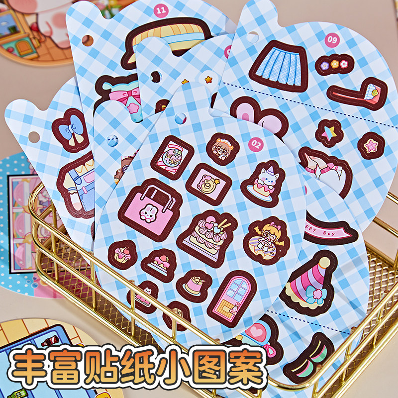 拓麻趣味闯关掌上游戏贴纸本豆豆本女孩儿童益智解压安静书高颜值手帐diy装饰素材小图案幼儿园造景贴画礼物,淘宝优惠券,粉丝福利购,淘宝优惠卷