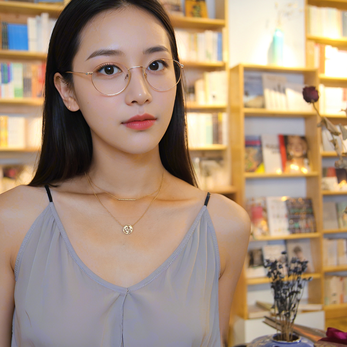 秋冬时尚搭配颈链choker女钻石项链地图项链14K包金女可拆分百搭-图1
