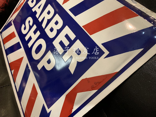 barber shop vintage复古美式理发店搪瓷挂画装饰牌 - 图0