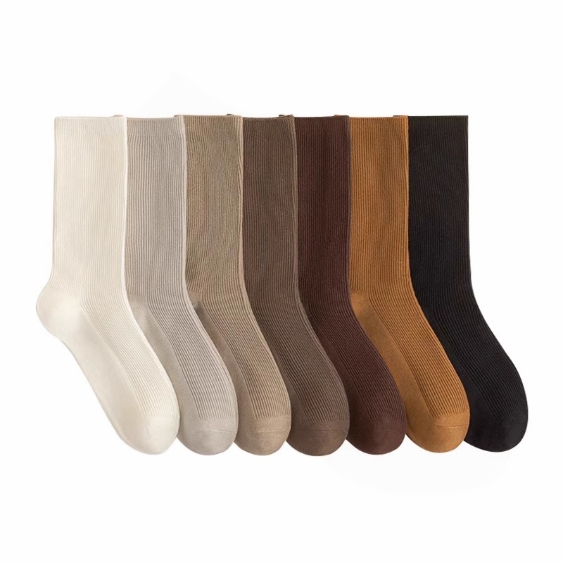 日本MUll纯棉防臭袜子女抗起球黑色中筒袜无骨堆堆袜搭配小皮鞋 - 图3